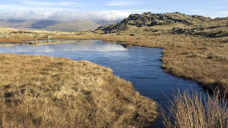 Frozen pool on Blea Rigg ridge Frozen pool on Blea Rigg ridge