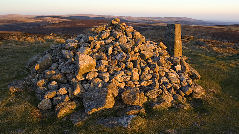 Early light on Hamel Down trig point