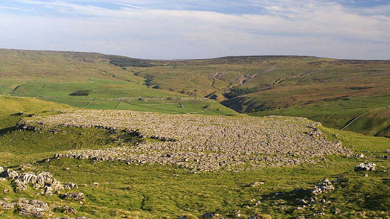 Tilted limestone pavement above Monk's Road