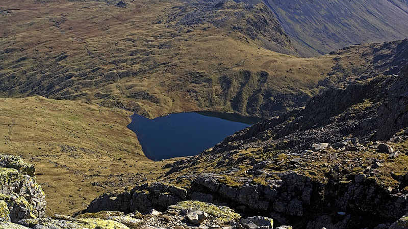 Angle Tarn from Esk Pike cliffs