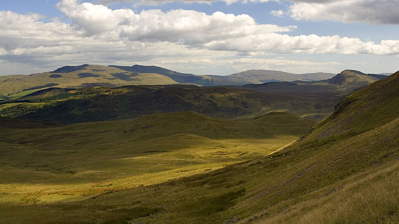 The Arans and Dduallt from ascent of Moel Llyfnant
