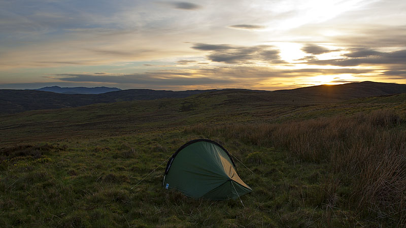 Sunset at pitch on Trum y Fawnog