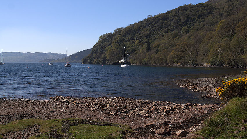 View back to the Kyles shore from Ormidale Lodge