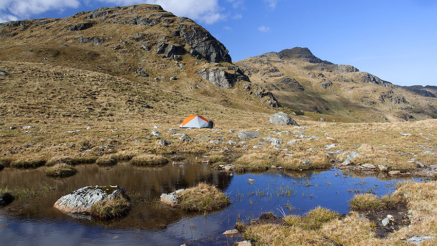 Pitch by the bealach lochan