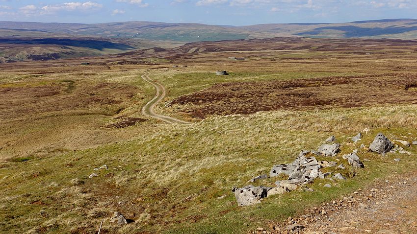 Shooting track to Silverband Shop with stone butts