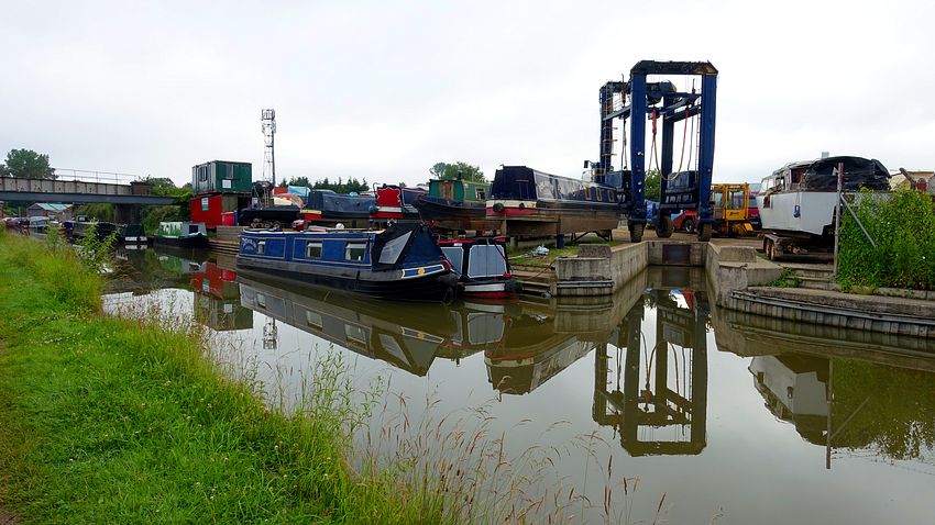 Narrowboat repair yard on Trent and Mersey canal