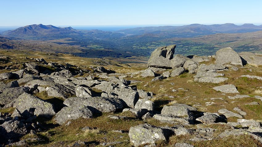 Cadair Idris range & Rhinogydd from Aran Fawddwy