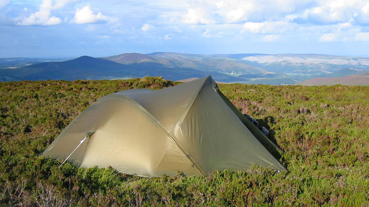 Pitch on Moel Fferna looking N