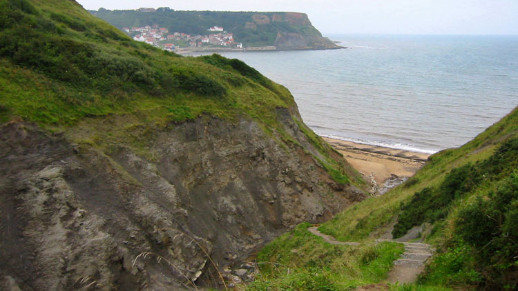 Ascent from Runswick Bay beach by Hob Holes