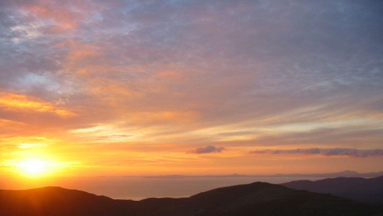 Sunset over Lleyn Peninsula from Craig Cwm Amarch