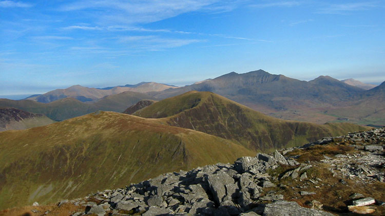 View back along the ridge from Craig Cwm Silyn