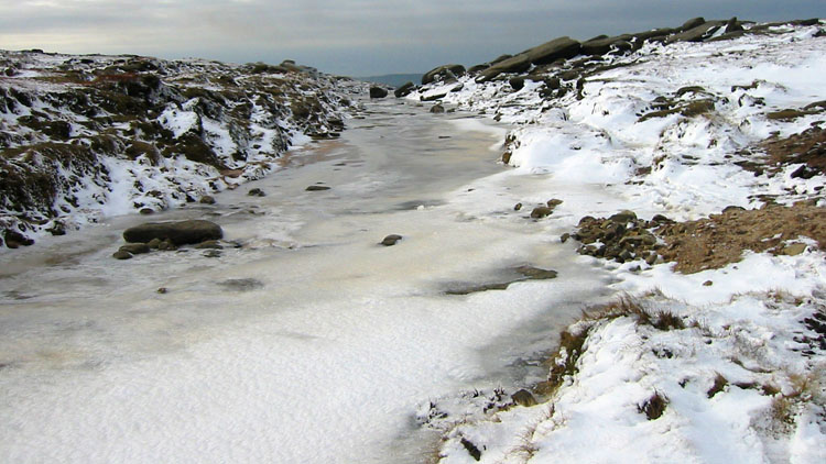 Frozen River Kinder above the Downfall