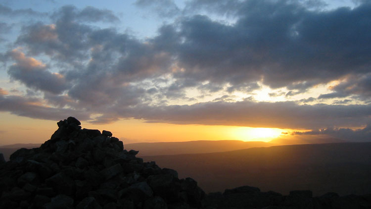 Sunset from the pitch on Great Whernside
