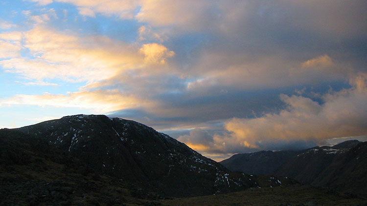 Evening sky from Allen Crags pitch