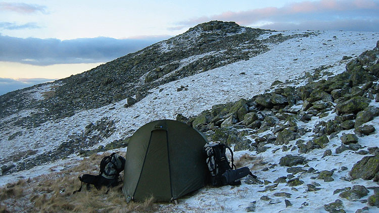 Tent pitch on Haycock