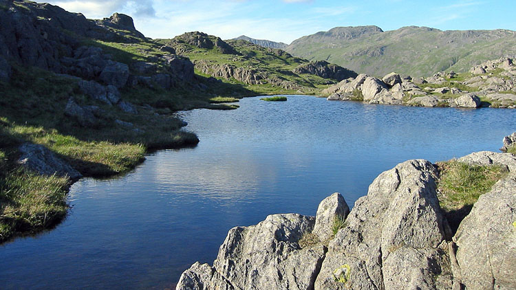 Ravencrag Tarn, Bow Fell & Crinkle Crags
