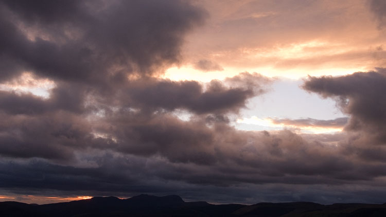 Evening sky from Esgair Ddu