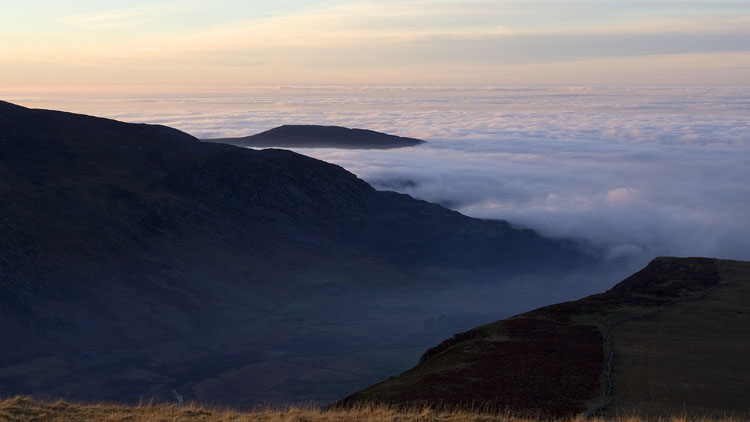 Evening light on inversion from Braich Ty Du