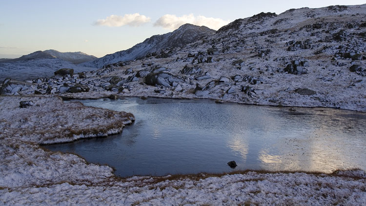 Allen Crags tarn & Bow Fell
