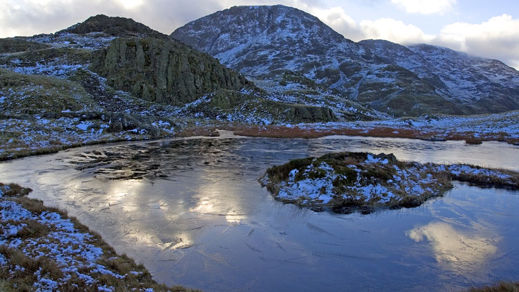 Ice patterns & reflected sky