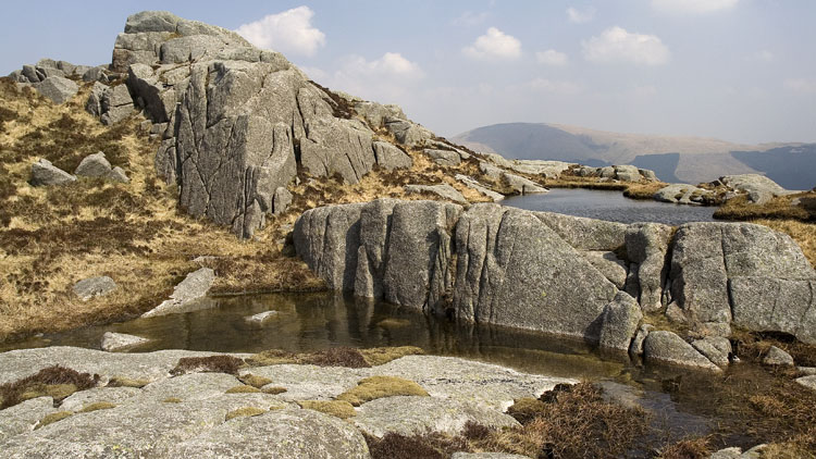 Granite rock pools on Craignaw
