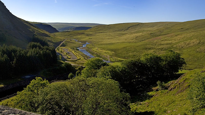 Afon Claerwen valley from the dam