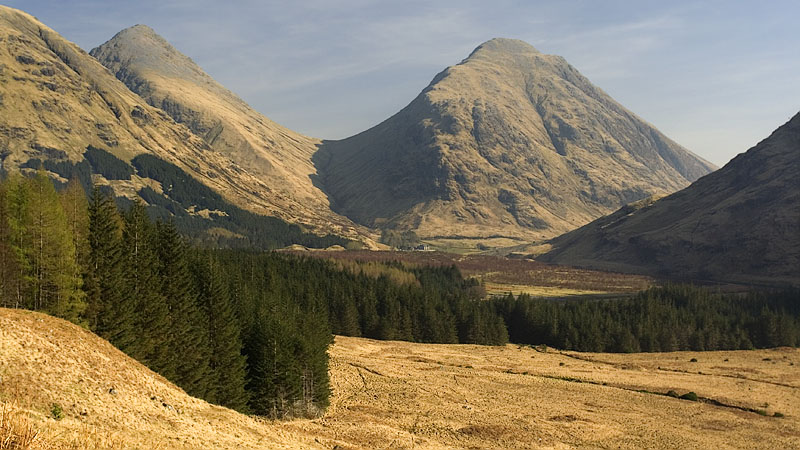 The Buachaille and Lairig Gartain from Glen Etive