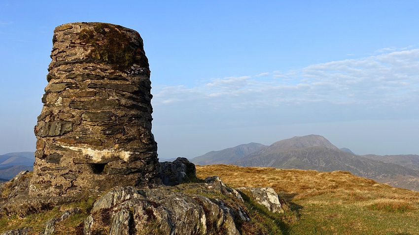 Waun-oer trig point and Cadair Idris