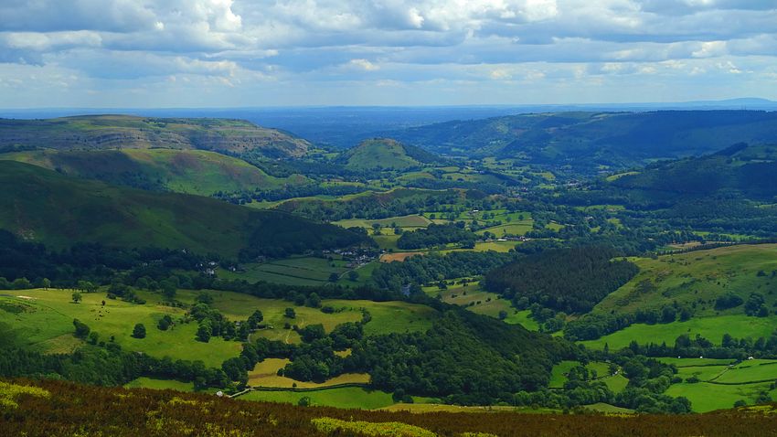 View south-east to Castell Dinas Bran