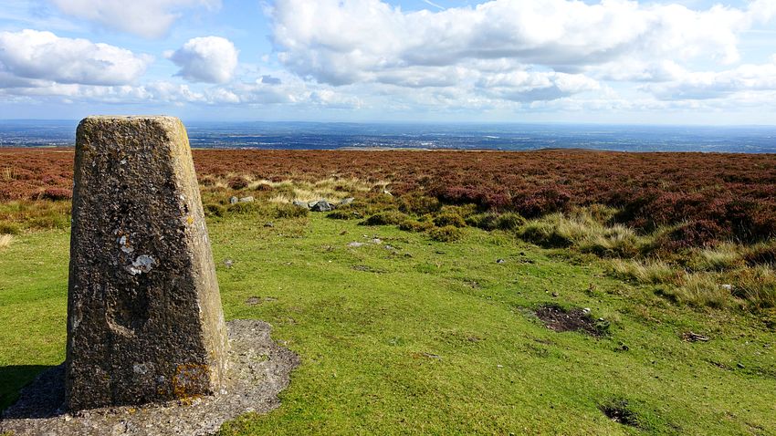 View east from Esclusham Mountain 456m trig point