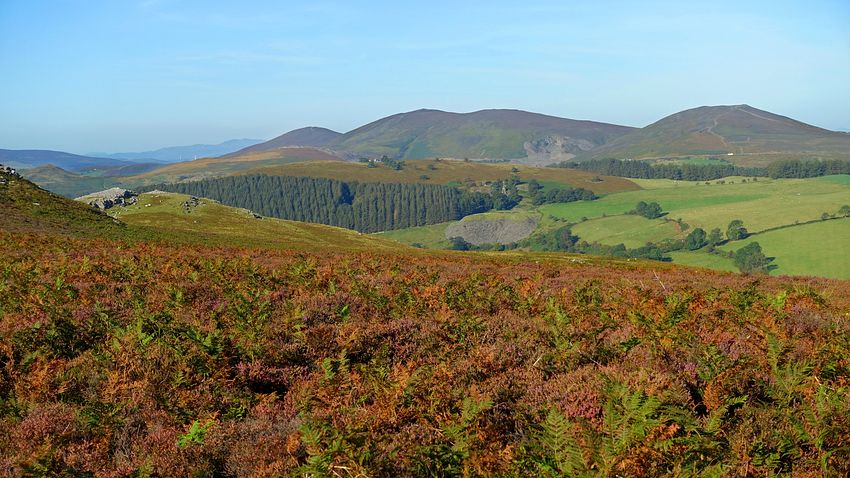Llantysilio hills from Eglwyseg Mountain