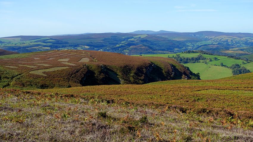 View west over Eglwyseg crags