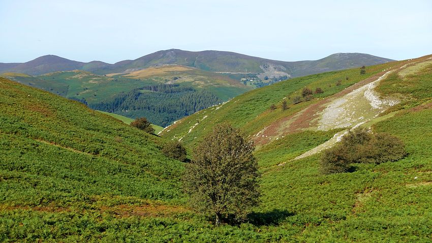 View west over Eglwyseg crags