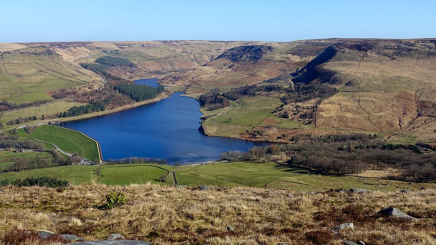 Dove Stone reservoir from Wimberry Moss