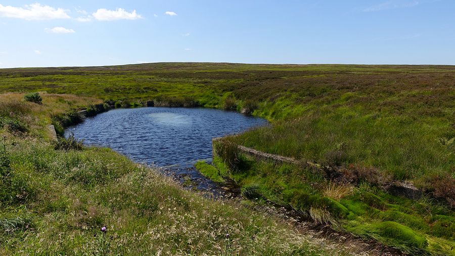 Blackstone Edge Moor from the pool on the reservoir leat