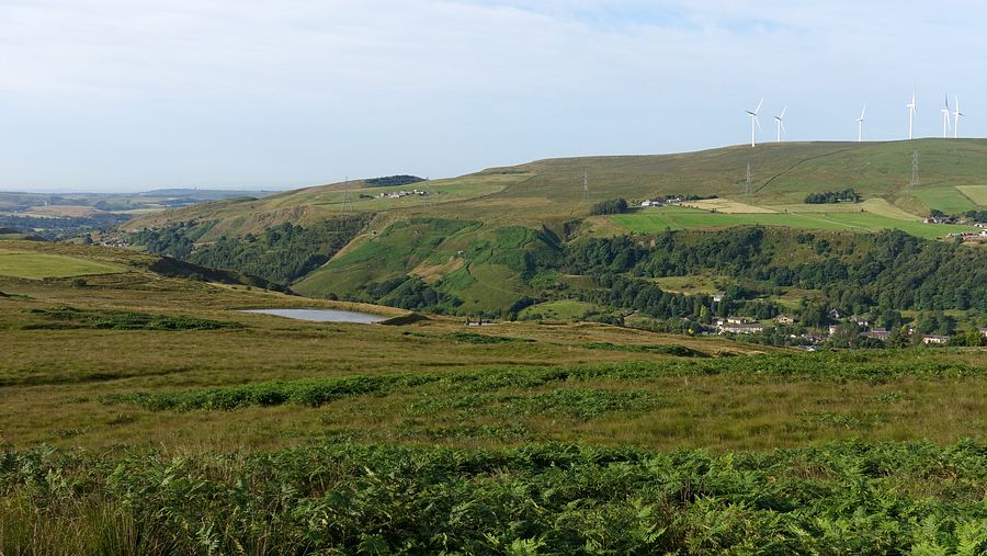 View across the valley to Shore Moor from Cat Stones