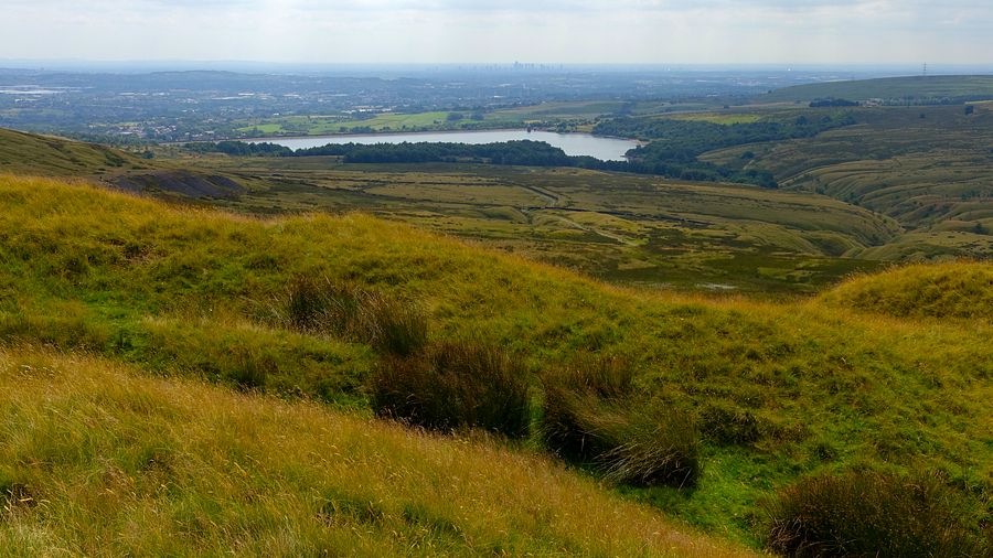 View to Watergrove reservoir from Crook Moor