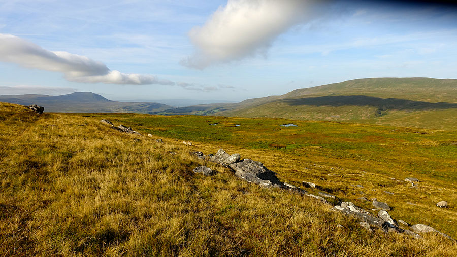 Ingleborough & Whernside from the edge of Blea Moor